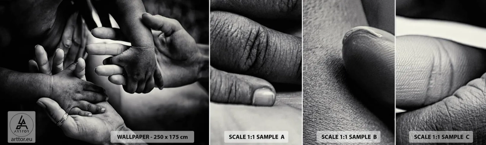 Amostra de Papel de Parede Standard Eco - Ser humano - Mãos, Pessoas, Amor - 100x30 cm