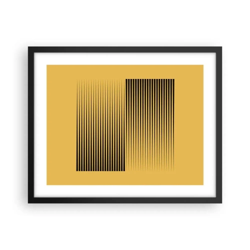 Pôster com moldura preta - Quadratura de opostos - 50x40 cm