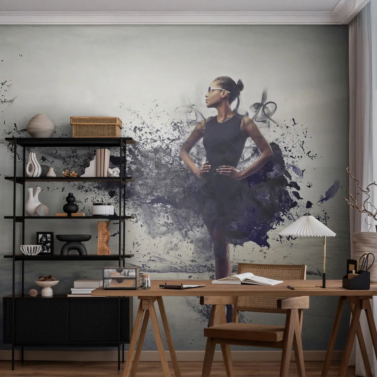 Papel de Parede Autocolante Deluxe Sticker - Vénus africana - Mulher, Abstração, Modelo - 250x175 cm