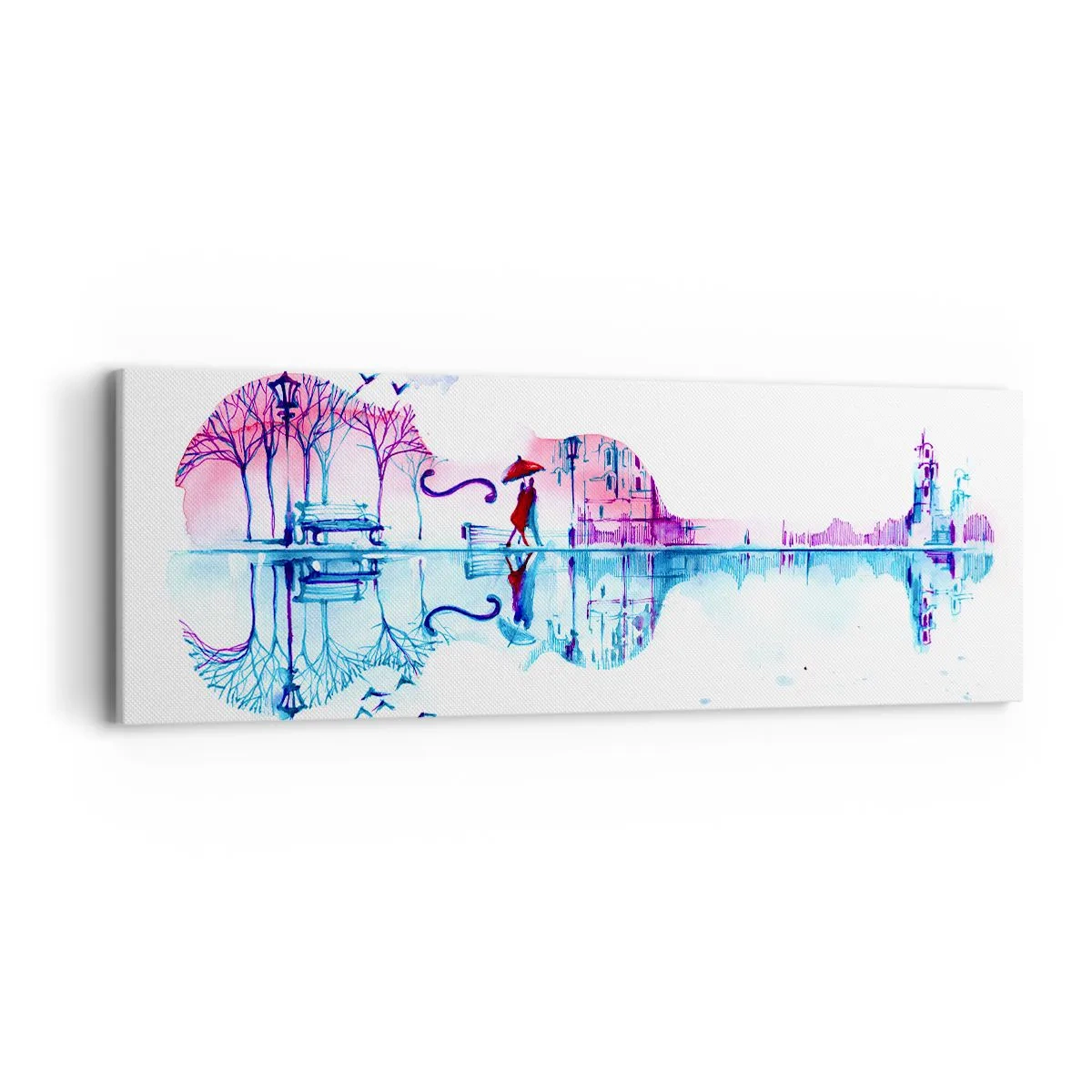 Quadro em tela - Trago-vos cânticos de chuva - 90x30 cm