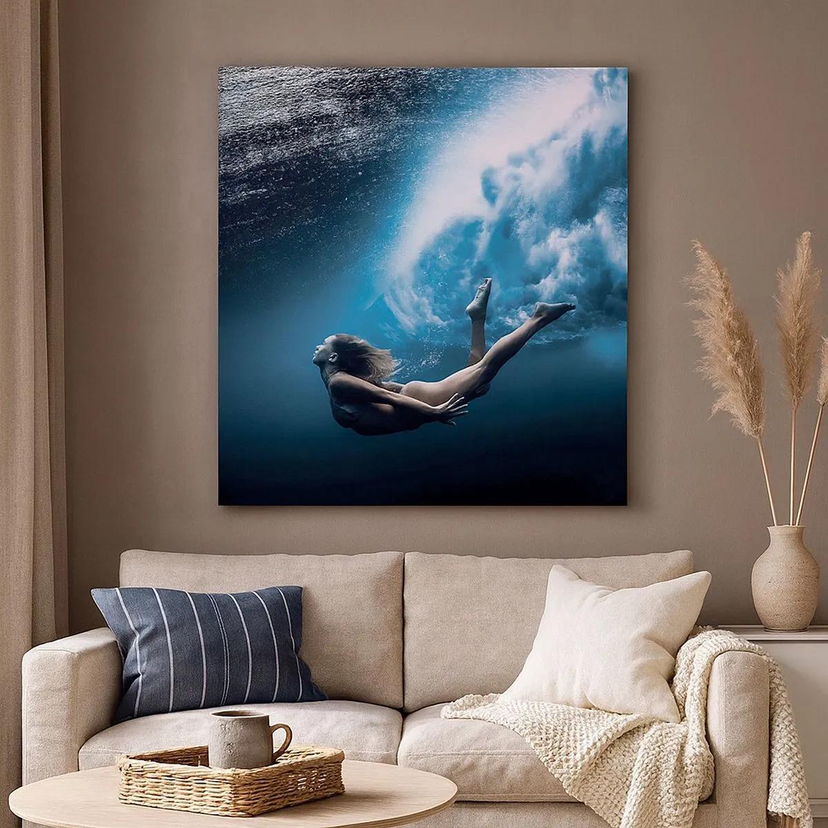 Quadro em tela - Sereia moderna - 30x30 cm