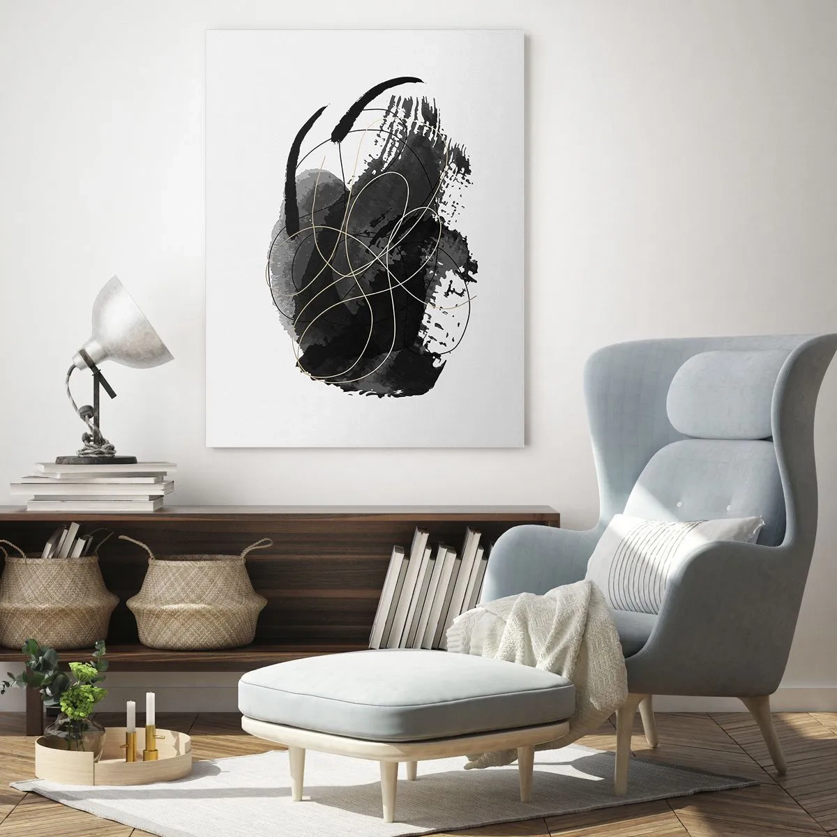 Quadro em vidro - Emergido do preto - 70x100 cm