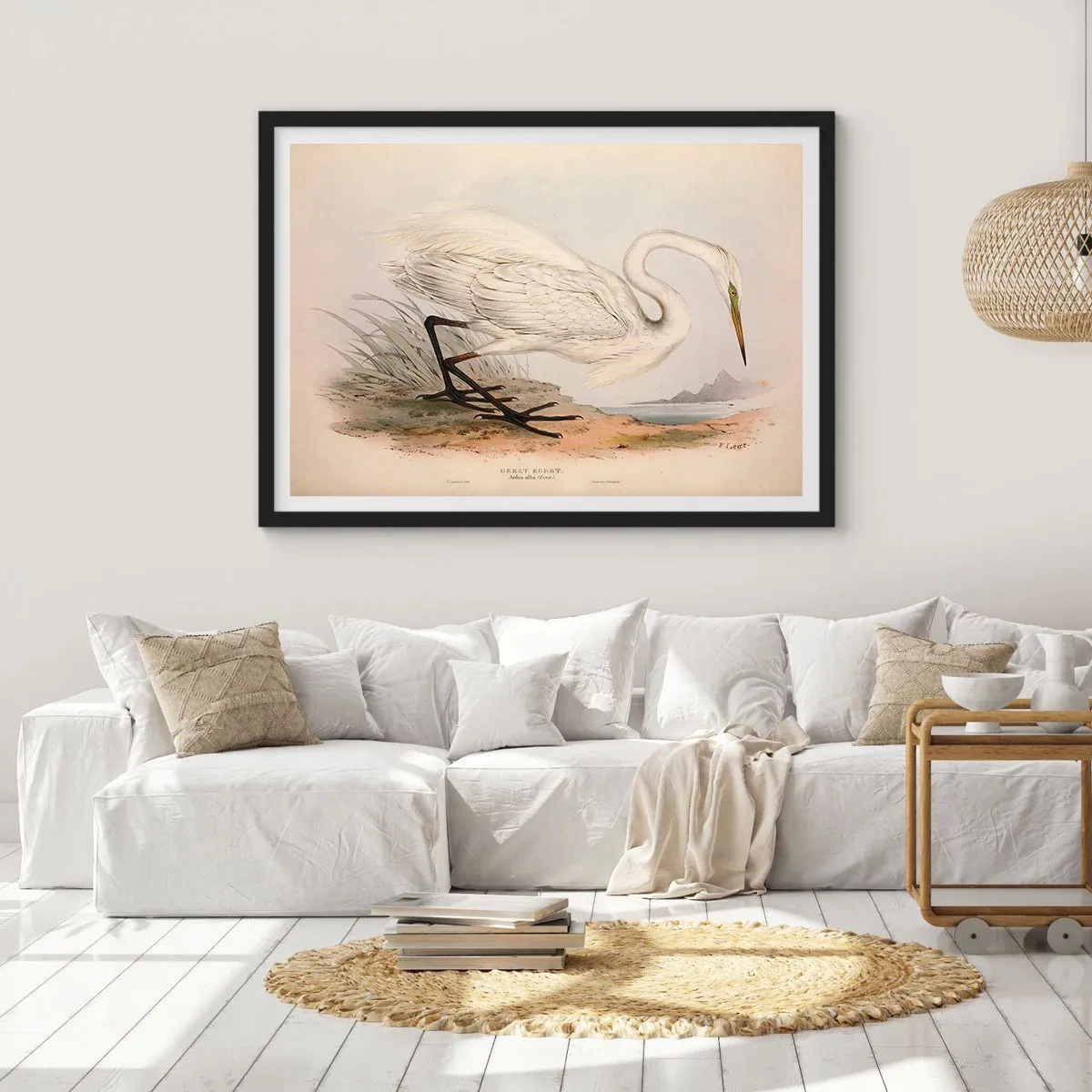 Pôster com moldura preta - A senhora nos juncos - 70x50 cm