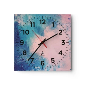 Relógio de parede - Relógio em vidro - Abraço azul - 40x40 cm