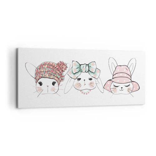 Quadro em tela - Pensativa, triste, contente - 100x40 cm