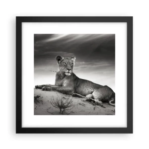 Pôster com moldura preta - Descanso da Rainha do Deserto - 30x30 cm