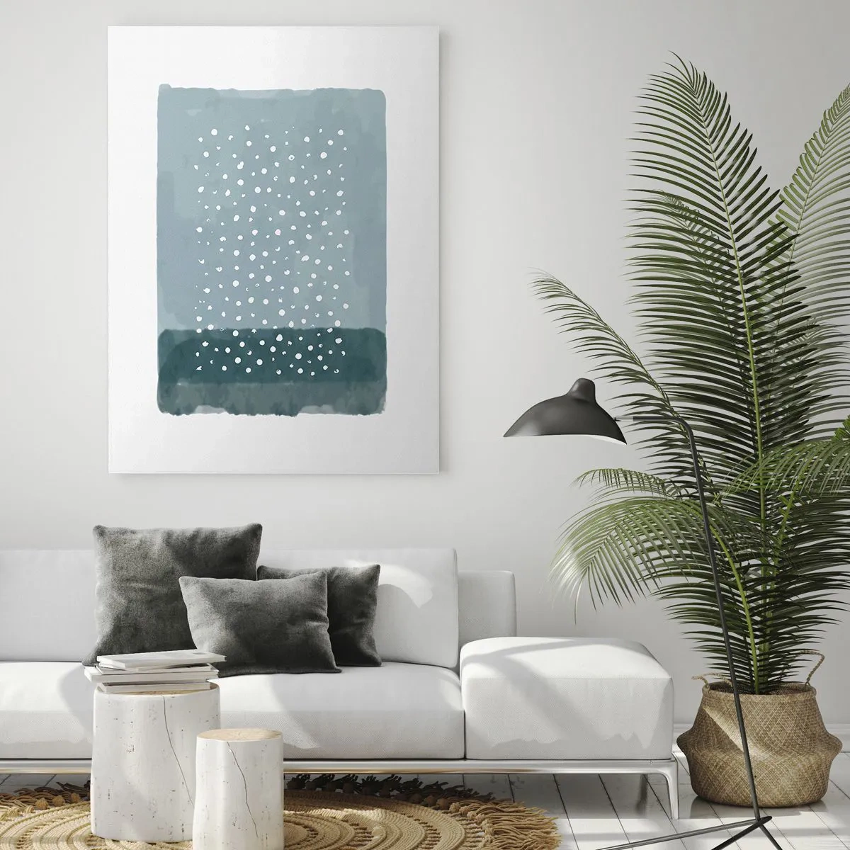 Quadro em vidro - Cultivado em azul - 50x70 cm