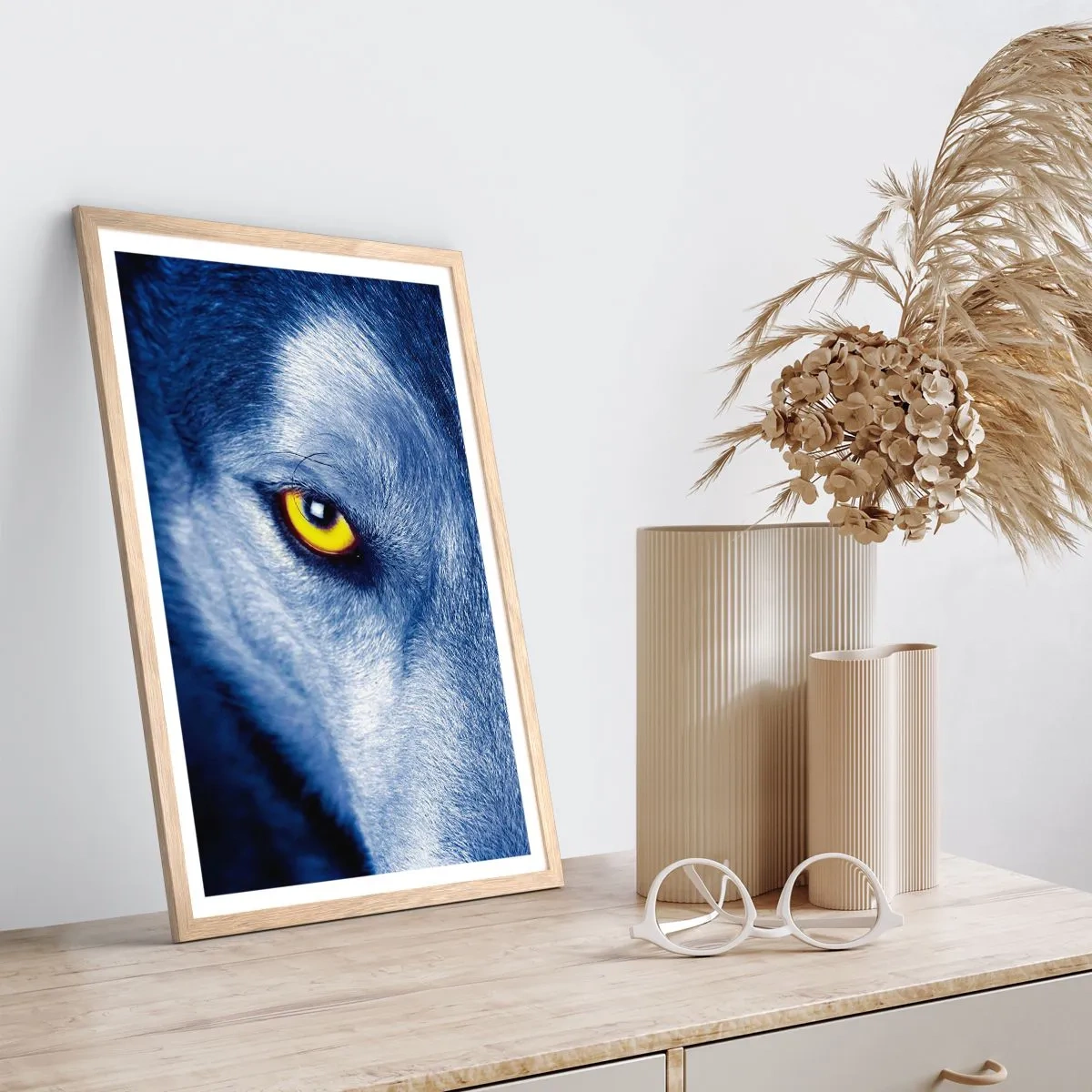 Pôster com moldura de carvalho claro - Olhar hipnotizante - 70x100 cm
