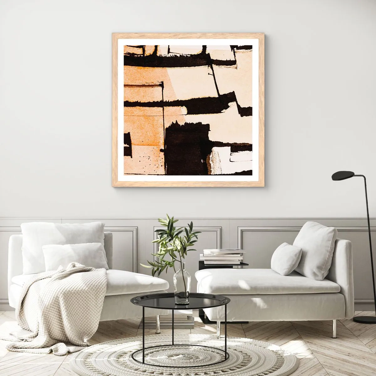 Pôster com moldura de carvalho claro - No entanto, a ordem - 60x60 cm