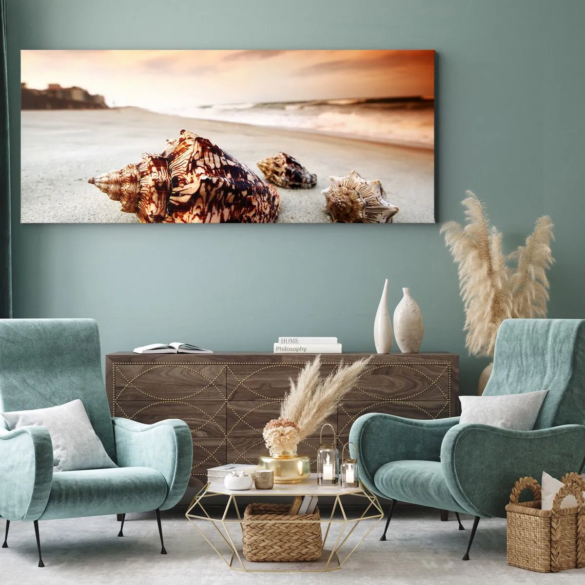 Quadro em tela - Expulso pelas ondas - 120x50 cm