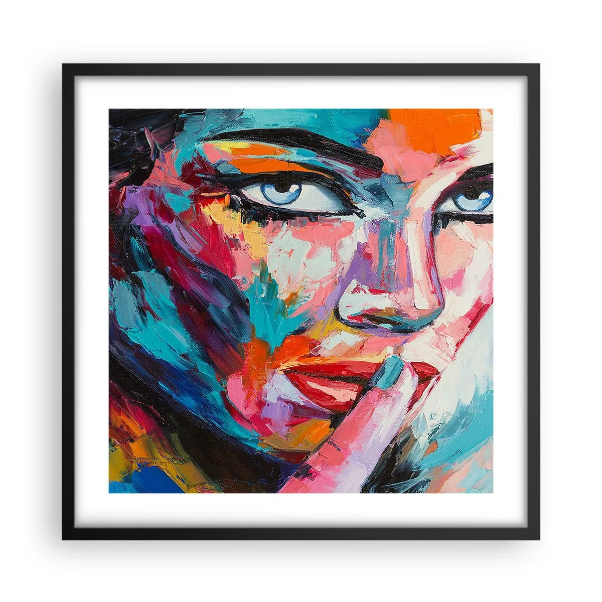 Pôster com moldura preta - O nosso primeiro segredo - 50x50 cm