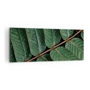 Quadro em tela - Num ritmo verde - 100x40 cm
