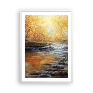 Pôster em moldura branca - Riacho Dourado - 50x70 cm