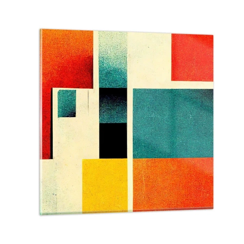 Quadro em vidro - Abstração geométrica – boa energia - 50x50 cm