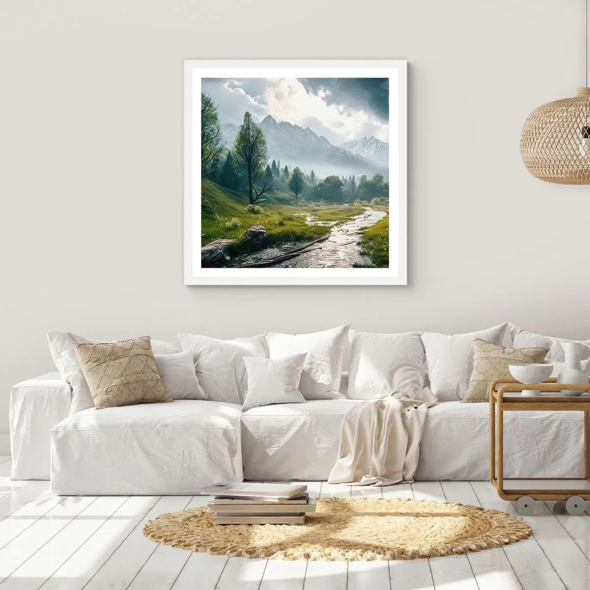 Pôster em moldura branca - Ida e volta - 50x50 cm