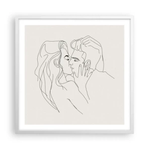 Pôster em moldura branca - Emaranhados pelo sentimento - 60x60 cm
