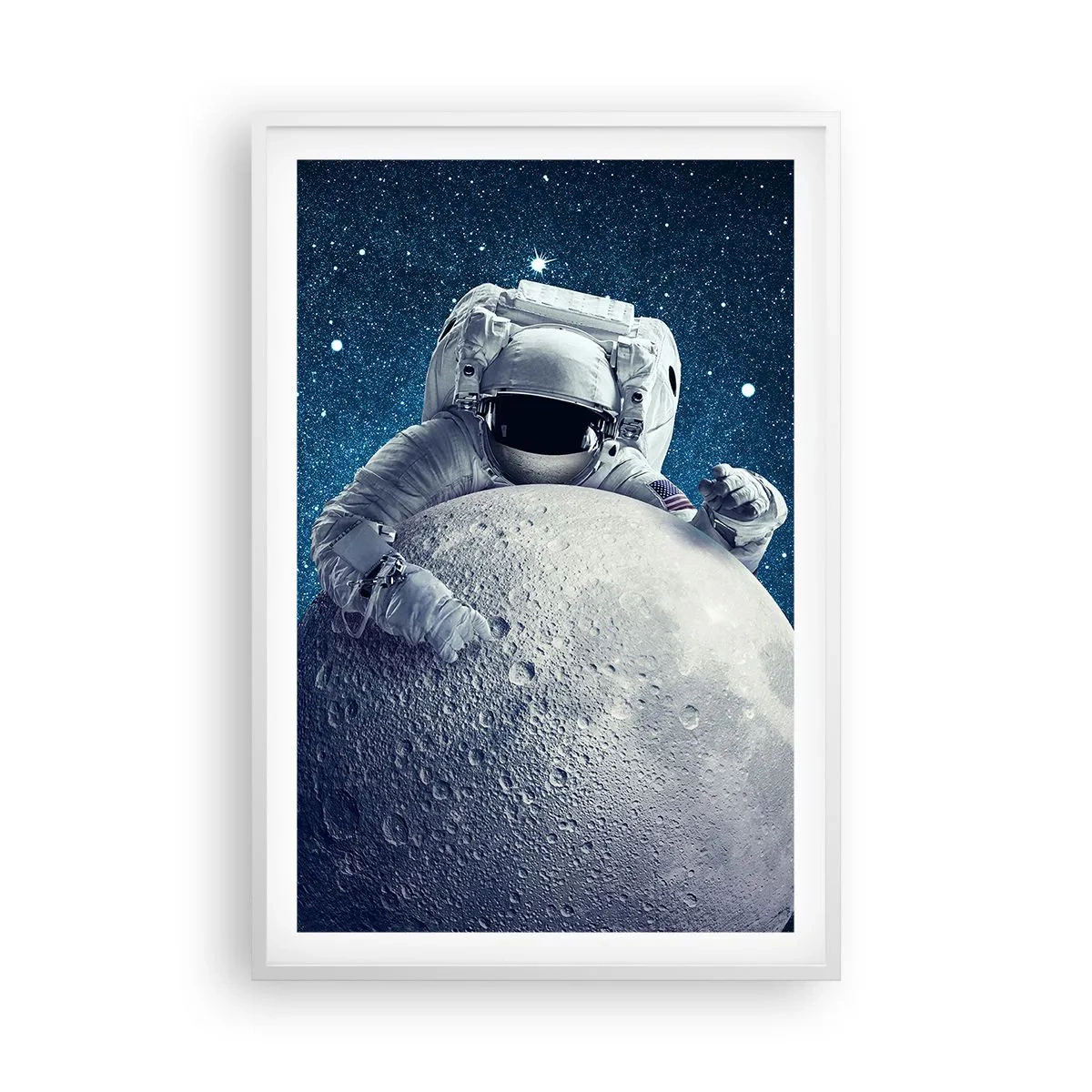 Pôster em moldura branca - Coringa do espaço - 61x91 cm