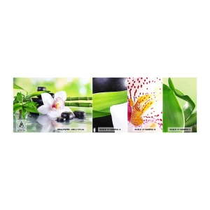 Amostra de papel de parede autocolante Deluxe Sticker - Frescor e vigor - Bambu, Flor, Orquídea - 100x30 cm