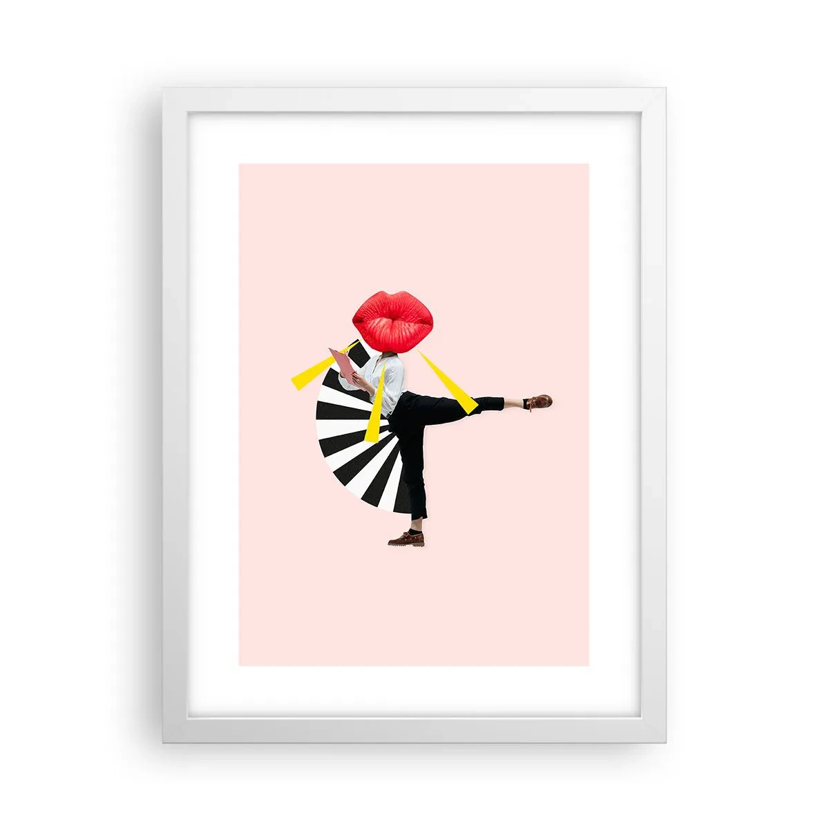 Pôster em moldura branca - Arte pop surreal - 30x40 cm