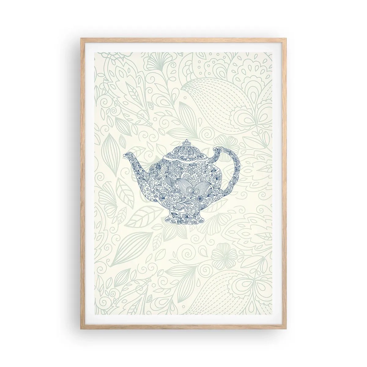 Pôster com moldura de carvalho claro - Chás de charme - 70x100 cm