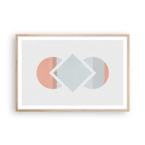 Pôster com moldura de carvalho claro - A situação é clara - 91x61 cm