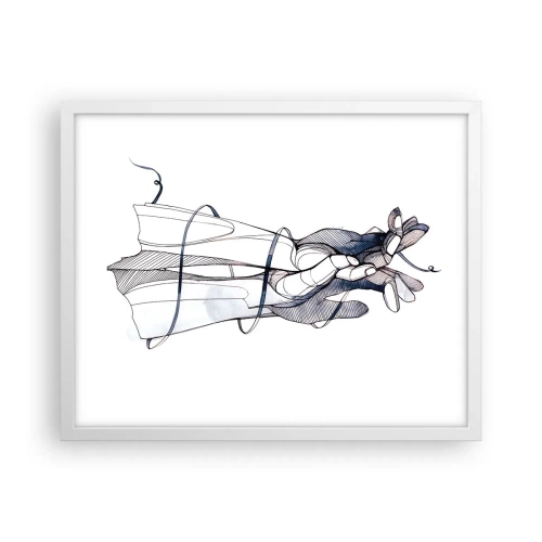 Pôster em moldura branca - Estudo do toque - 50x40 cm