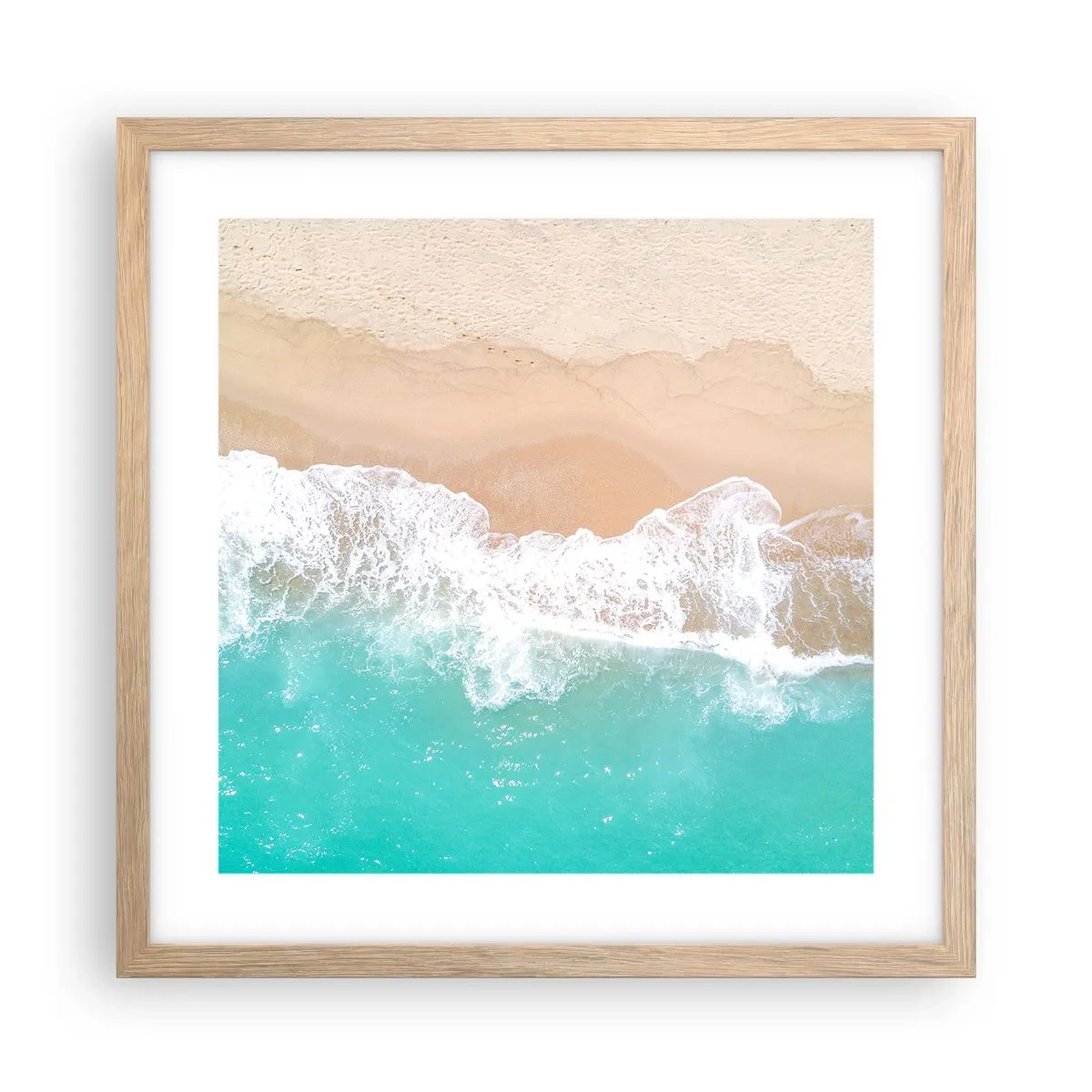 Pôster com moldura de carvalho claro - Toque carinhoso - 40x40 cm