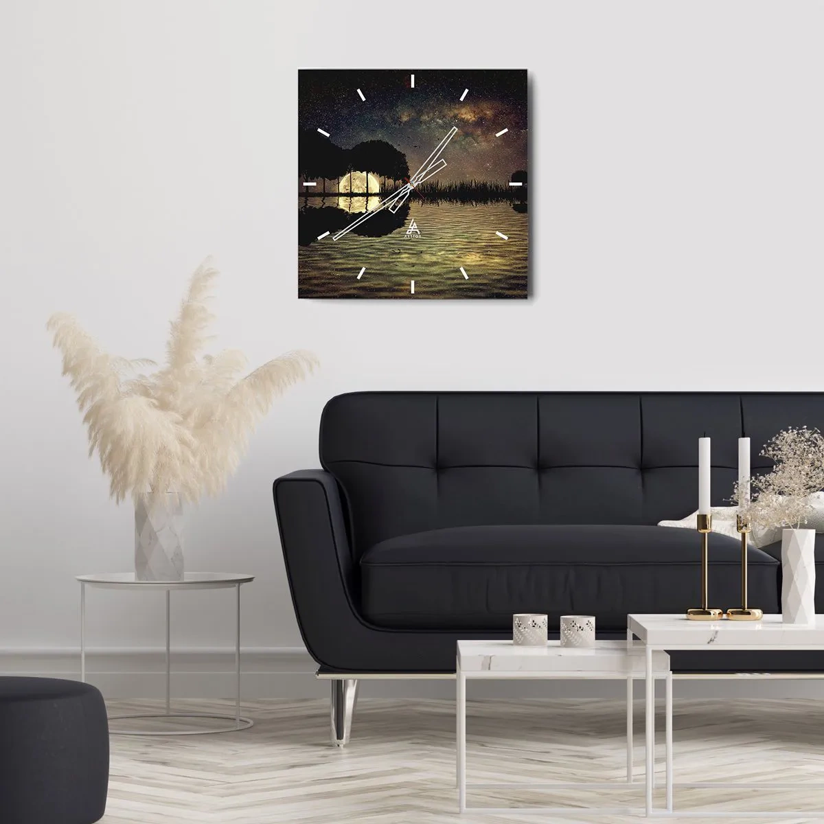 Relógio de parede - Relógio em vidro - Uma noite no Fim do Mundo - 40x40 cm