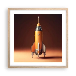 Pôster com moldura de carvalho claro - Tudo começa com um sonho - 50x50 cm