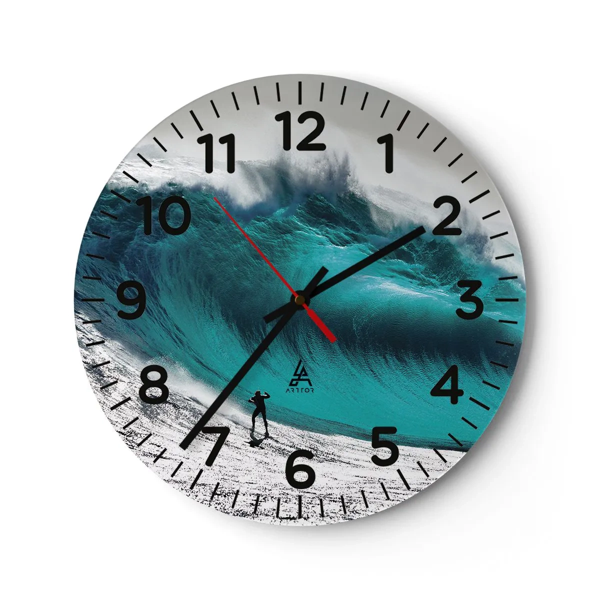 Relógio de parede - Relógio em vidro - Desafio aceite - 40x40 cm