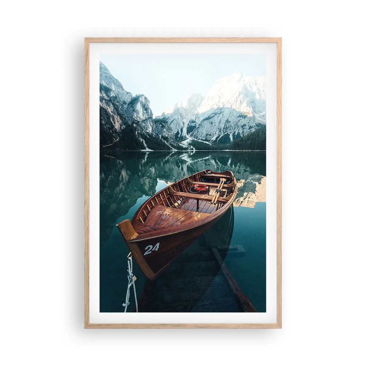 Pôster com moldura de carvalho claro - Como em vidro pintado - 61x91 cm