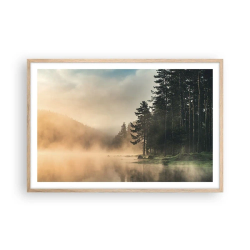 Pôster com moldura de carvalho claro - O nascimento do dia - 91x61 cm