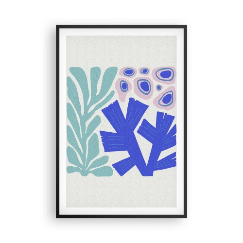 Pôster com moldura preta - Jardim subaquático - 61x91 cm