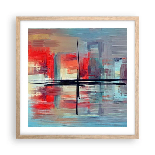 Pôster com moldura de carvalho claro - Uma paisagem numa dimensão desconhecida - 50x50 cm