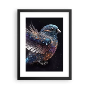 Pôster com moldura preta - Pardal de diamante - 30x40 cm