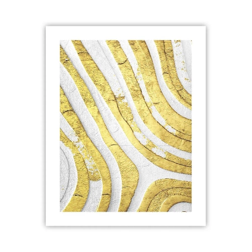 Pôster - Composição a branco e ouro - 40x50 cm
