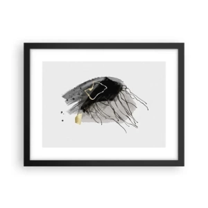 Pôster com moldura preta - A preto e dourado - 40x30 cm