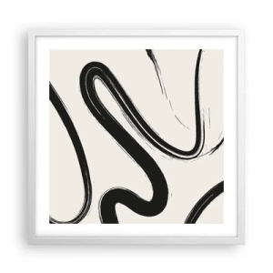 Pôster em moldura branca - Capricho preto e branco - 50x50 cm