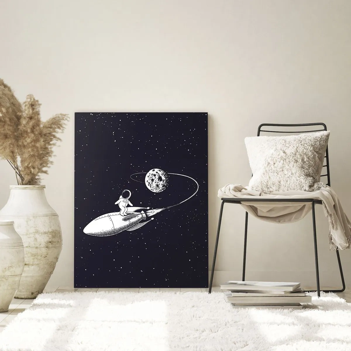 Quadro em vidro - Surfista espacial - 50x70 cm