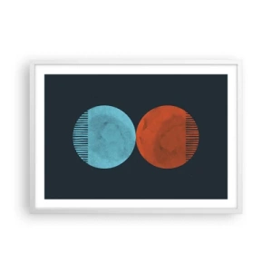 Pôster em moldura branca - Apenas geometria? - 70x50 cm