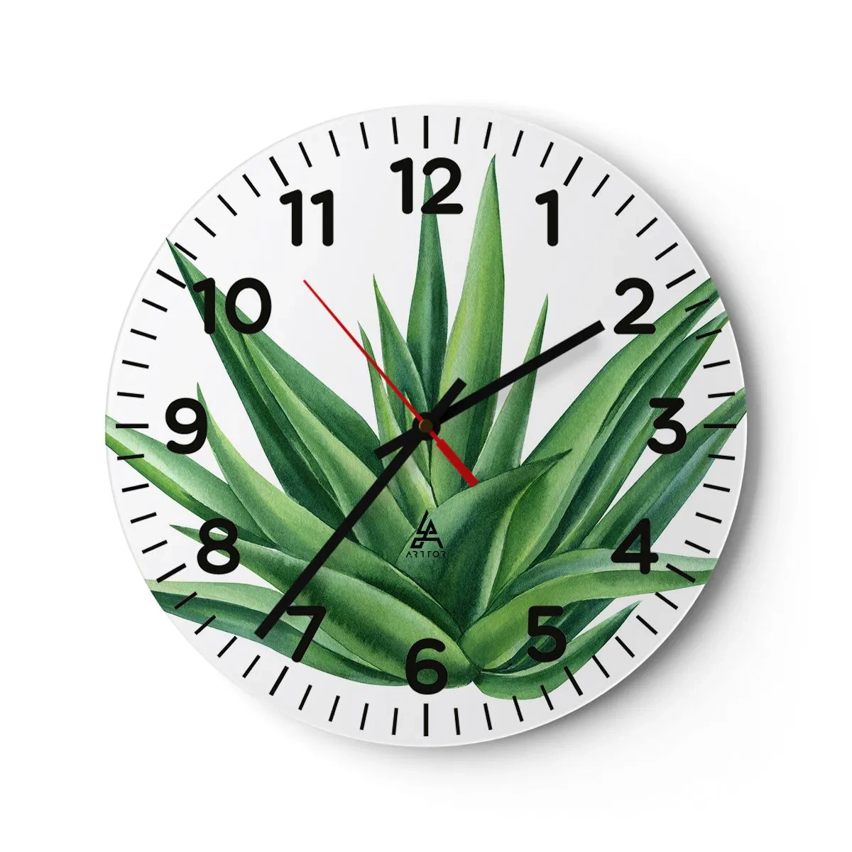 Relógio de parede - Relógio em vidro - Verde – força – vida - 40x40 cm