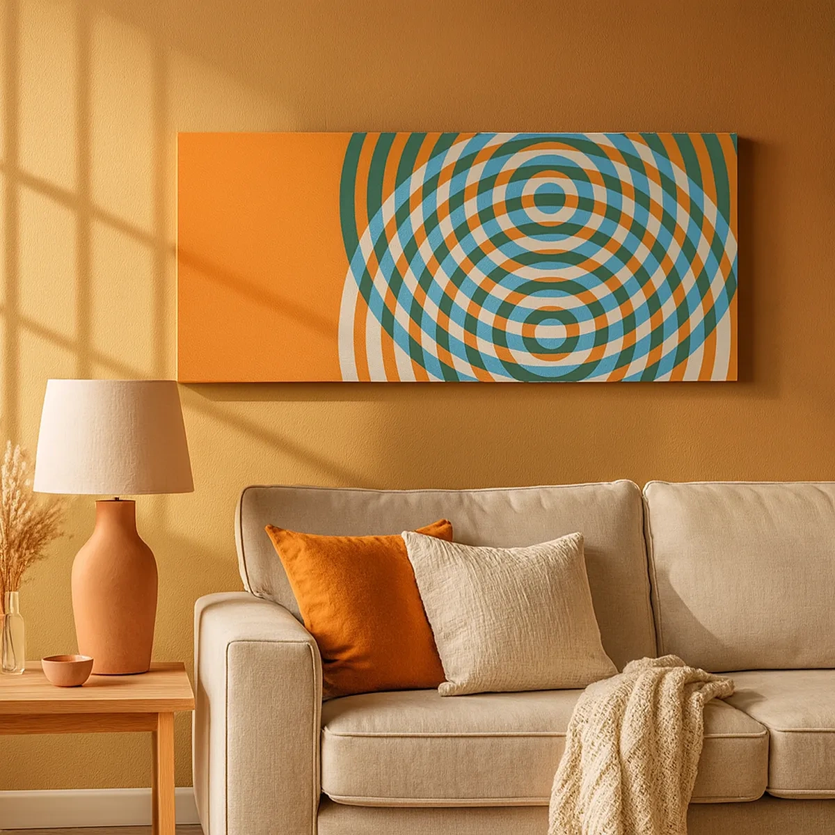 Quadro em tela - Variação circular abstrata - 30x30 cm