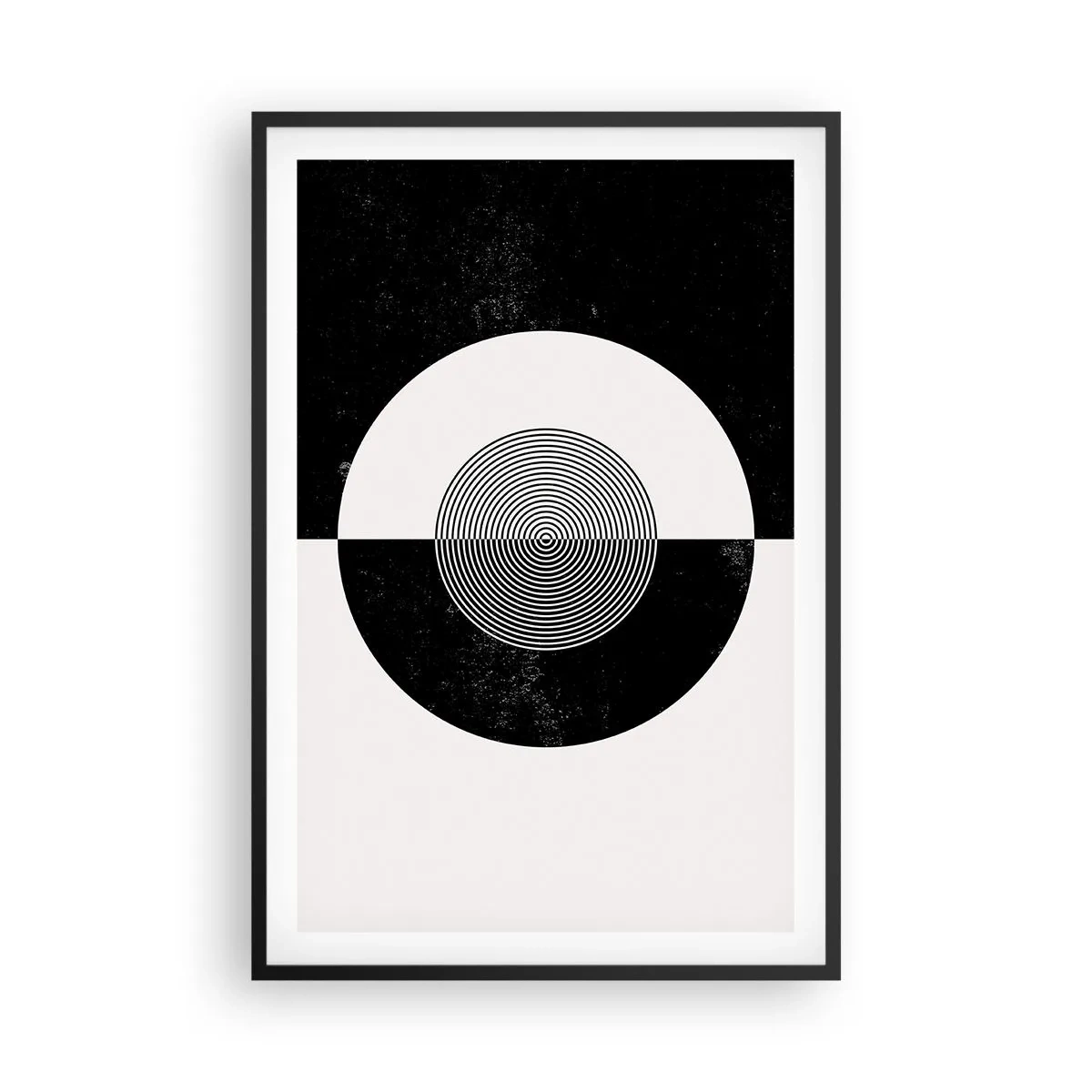 Pôster com moldura preta - Harmonia a preto e branco - 61x91 cm