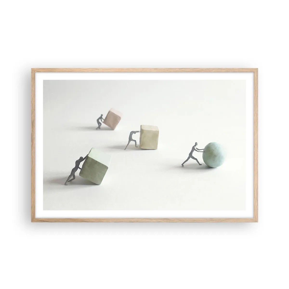 Pôster com moldura de carvalho claro - É a vida - 91x61 cm