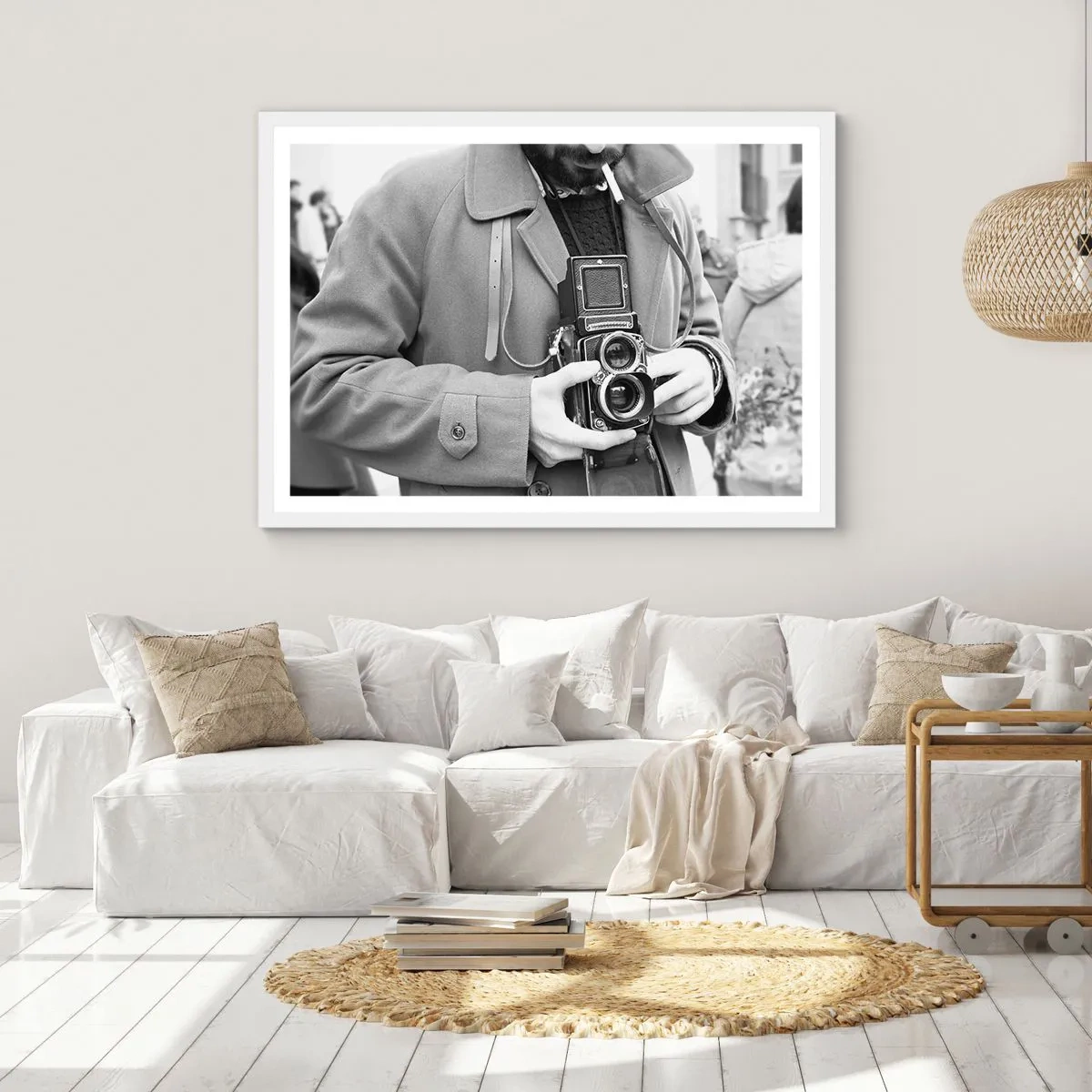 Pôster em moldura branca - Estilo retro - 100x70 cm