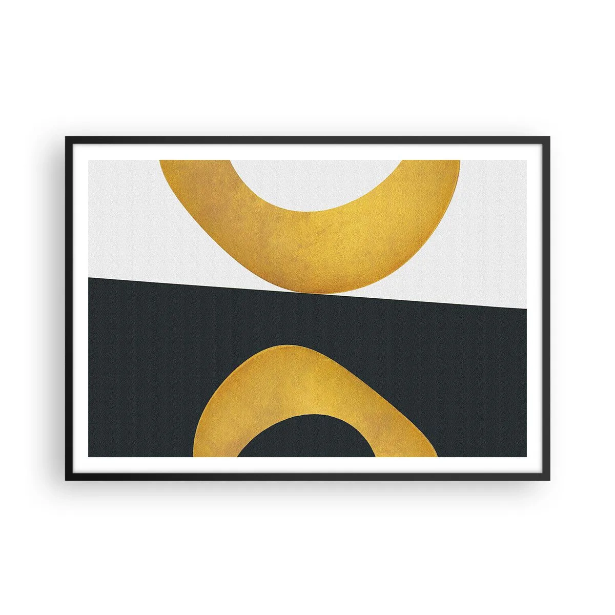 Pôster com moldura preta - Primeiro: ouro - 100x70 cm