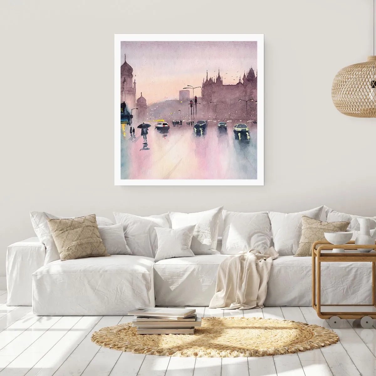 Pôster - Na névoa chuvosa - 40x40 cm