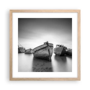 Pôster com moldura de carvalho claro - Apenas lembranças... - 40x40 cm