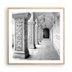 Pôster com moldura de carvalho claro - E para onde...? - 60x60 cm