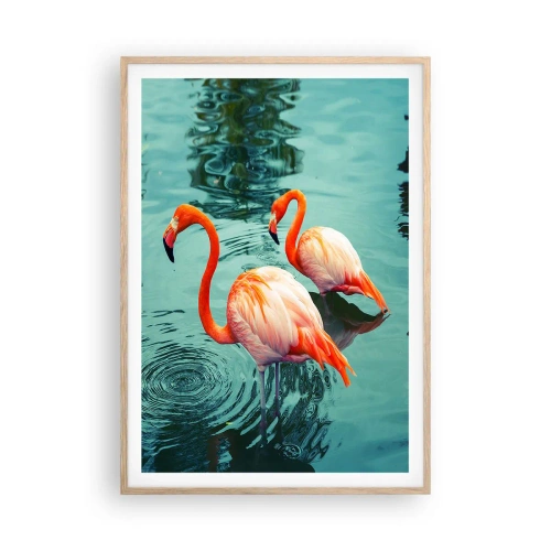 Pôster com moldura de carvalho claro - Estamos na moda agora - 70x100 cm